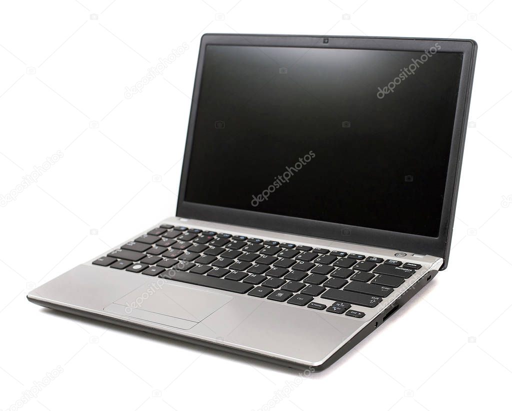 Laptop on a white background. Close up.