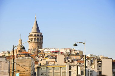 Beyoğlu İlçe tarihi mimarisi ve Galata Kulesi Ortaçağ