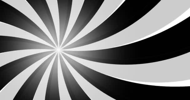 4 k ビンテージ不潔な黒と白の放射状の線バック グラウンド. — ストック動画