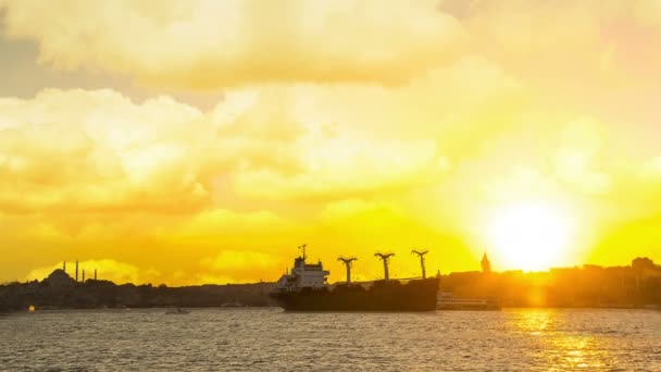 Istanbul Zonsondergang Turkije Hoogwaardig Beeldmateriaal — Stockvideo