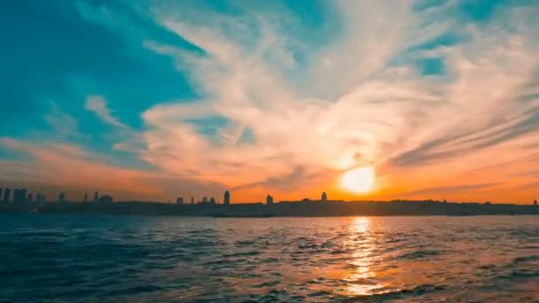 Časová Prodleva Istanbulu Západ Slunce Turecku Vysoce Kvalitní Záběry — Stock video