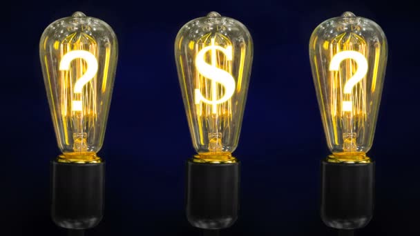 Concept Growth Dollar Exchange Rate Money Making Idea Light Bulb — Stock Video