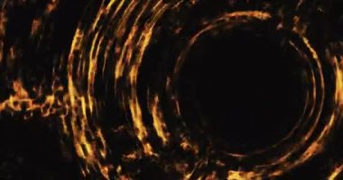 Parlak yuvarlak enerji yapısında sarı fütürist uzay parçacıkları. uzay küre Vfx tasarım ögesi. Soyut renkli ışıklar arka plan animasyon enerji ışını elektrik manyetik