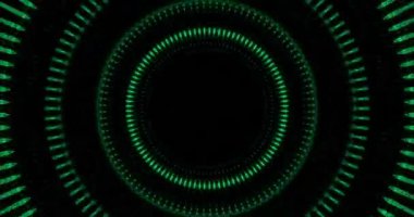 Siber tünel. Siber uzay dairesi yeşil arka plan 4k