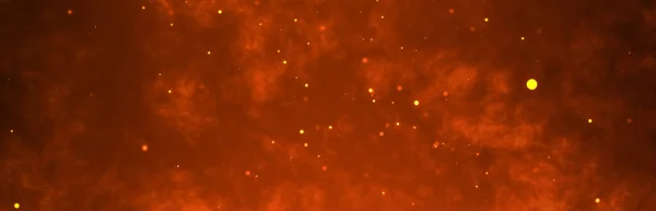 Donkere Vuurruimte Epische Krachtige Horizontale Vlam Achtergrond — Stockfoto