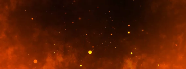 Dunkler Feuerraum Epische Mächtige Horizontale Flamme Hintergrund — Stockfoto