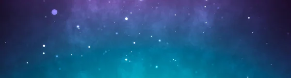 Neonpartiklar Horisontell Bakgrund Blå Rosa Abstrakt Glödande Utrymme — Stockfoto