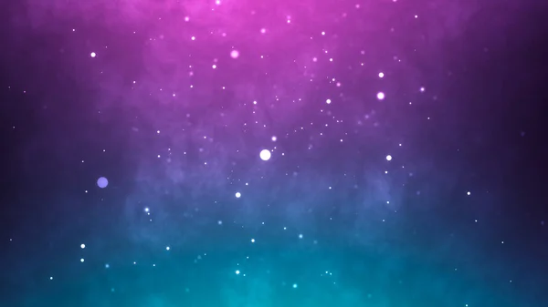 中子粒子背景 蓝色粉红的抽象发光空间 — 图库照片