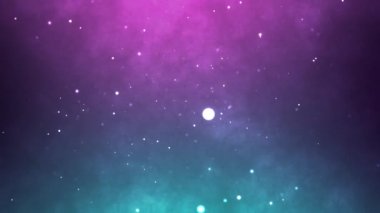 Neon parçacıkları arka plan. Mavi pembe soyut parlayan boşluk