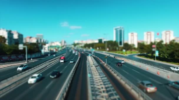 Time Lapse Car Traffic Wide Road Transportation Infrastructure Development Urban — Stock Video