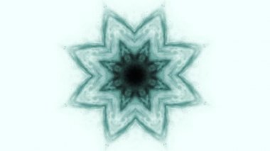 Kaleydoskop dizisi mürekkep kalıpları. 4k Soyut Beyaz ve Mavi Hareketli Grafik arka planı. Ya da yoga, kulüpler, şovlar, mandala, fraktal animasyon için. Güzel parlak bir süs. Kusursuz döngü.