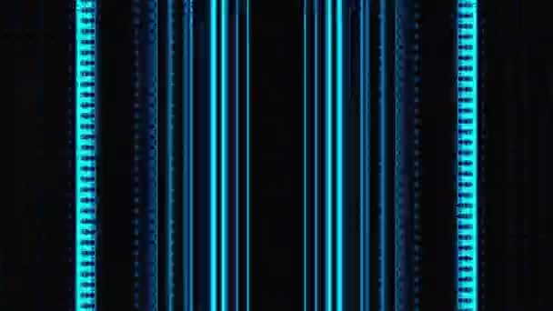 垂直闪烁线虚拟数字实境4K声波视频可视化 — 图库视频影像