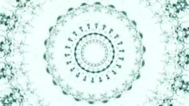 Kaleydoskop dizisi mürekkep kalıpları. 4k Soyut Beyaz ve Mavi Hareketli Grafik arka planı. Ya da yoga, kulüpler, şovlar, mandala, fraktal animasyon için. Güzel parlak bir süs. Kusursuz döngü.