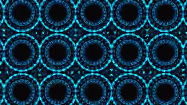 Abstrato Colorido Brilhante Neon Círculo Luz Laser Show Espaço Branco — Vídeo de Stock