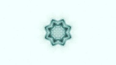 Kaleydoskop dizisi mürekkep kalıpları. 4k Soyut Beyaz ve Mavi Hareketli Grafik arka planı. Ya da yoga, kulüpler, şovlar, mandala, fraktal animasyon için. Güzel parlak bir süs. Kusursuz döngü.
