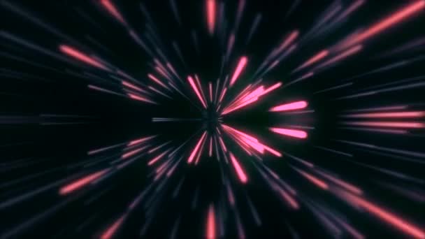 Looping Animation Pinkfarbene Neonstrahlen Mit Hoher Geschwindigkeit Bewegen — Stockvideo