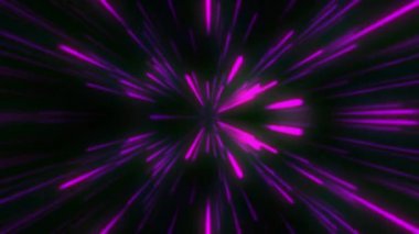 Döngülü animasyon. Yüksek hızda hareket eden pembe neon ışınlar