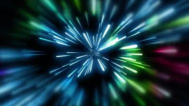 Döngülü animasyon. Neon hatlarının çok renkli tüneli