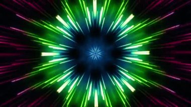 Dijital teknoloji tüneline uçmanın hareketli grafiksel 4K kusursuz döngüsü. Ağ, büyük veri, veri merkezi, sunucu, internet, hız çizgileri olan fütüristik teknoloji soyut arka plan. 3 Boyutlu Hazırlama