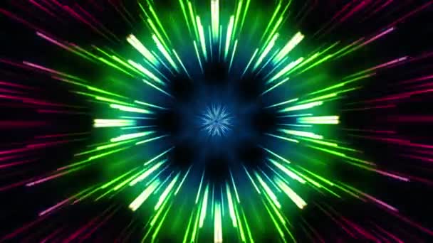 Mouvement graphique 4K boucle transparente de vol dans le tunnel technologique numérique. Futuriste technologie fond abstrait avec des lignes pour le réseau, Big Data, datacenter, serveur, Internet, vitesse. rendu 3D