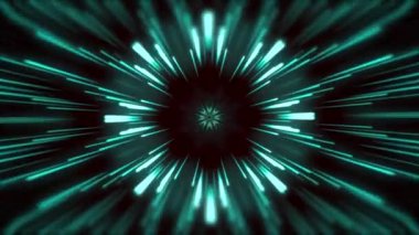 Dijital teknoloji tüneline uçmanın hareketli grafiksel 4K kusursuz döngüsü. Ağ, büyük veri, veri merkezi, sunucu, internet, hız çizgileri olan fütüristik teknoloji soyut arka plan. 3 Boyutlu Hazırlama