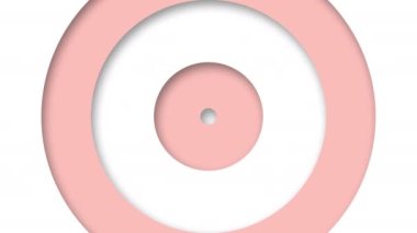 İş sunumu için soyut logo tanıtım şablonu. Beyaz ve pembe halkaların yer değiştirmesi efekti. İş sunumu için soyut özet arka plan.
