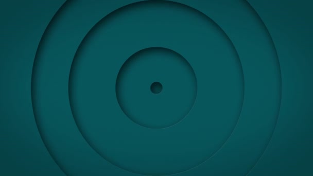 Абстрактный Логотип Промо Модель Кругов Эффектом Смещения Бирюзовые Чистые Кольца — стоковое видео