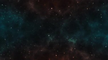 Gizemli derin uzay parçacıkları soyut arkaplan 4k render