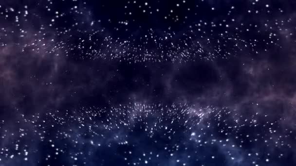 Particles Lights Shining Deep Space Animation — Stock Video