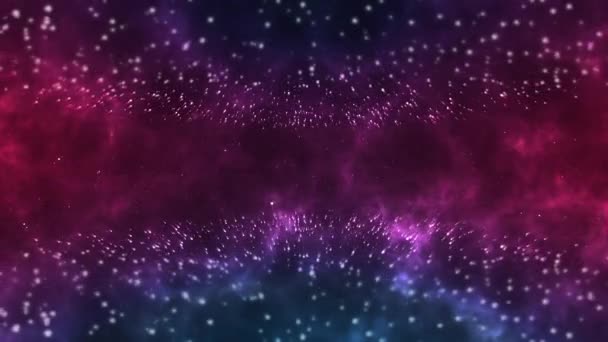 由许多粒子和Bokeh 4K动画组成的发光粒子群的喜庆背景 — 图库视频影像