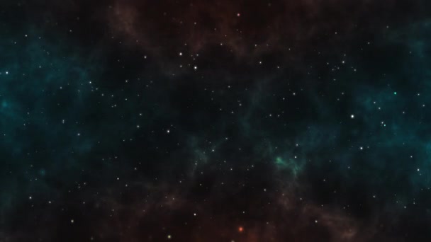 Particles Background Dark Deep Space View Optical Flare Stars Render — Stock Video