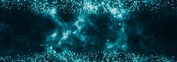 Kék Ray Energia Háttér Mély Űrben Izzó Részecskék — Stock Fotó