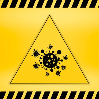 Uyarı çizgileri arka plan İşaret simgesi koronavirüsü Biyoloji bakterisi koronavirüsü durdurun