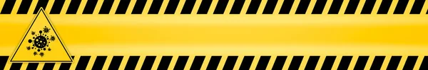 Caution Lines Backgrounds Sign Icon Caution Coronavirus Stop Biology Bacteria — Stock Photo, Image