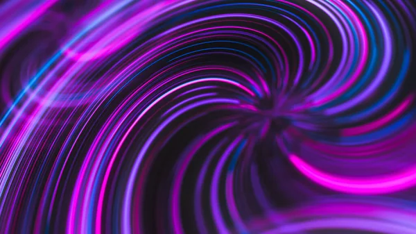 Futuristico Astratto Incandescente Sfondo Contorto Curve Luminose Neon — Foto Stock