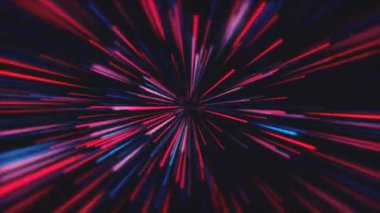 kırmızı ve mavi soyut hızlı zoom hız arkaplan tüneli 4k animasyon dış uzay