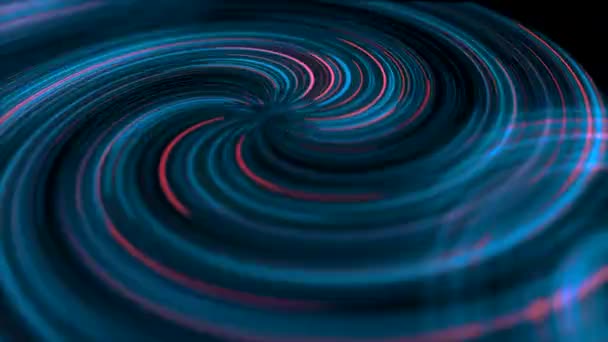 抽象的霓虹灯色彩斑斓的涡线背景运动设计圆线技术效果4K动画 — 图库视频影像