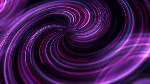 Linhas Néon Movimento Espiral Brilhante Rosa Noite Techno Vida Animação — Vídeo de Stock