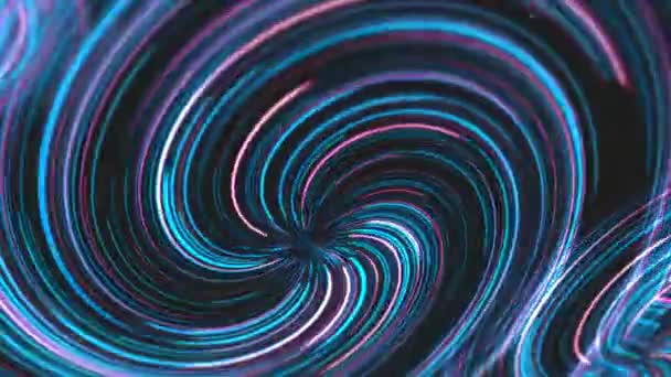 Abstrato Animação Fundo Elegante Brilhante Espiral Luz Neon Linhas — Vídeo de Stock