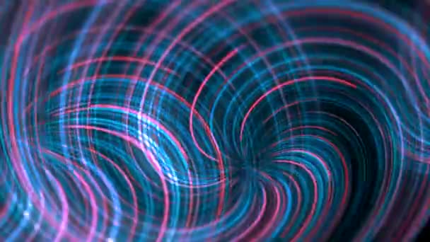 Abstrakcyjny Neon Tło Ultrafioletowe Spektrum Świecące Linie Obracające Się Kręgi — Wideo stockowe