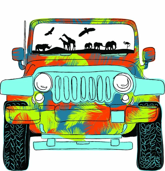 Tropikal ormanların safari cipi 