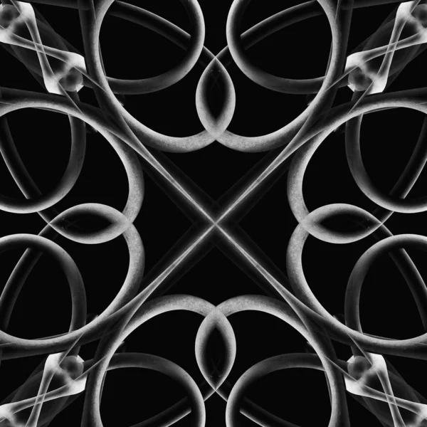 Abstract geometrisch monochroom patroon van gebogen knoflookplanten — Stockfoto