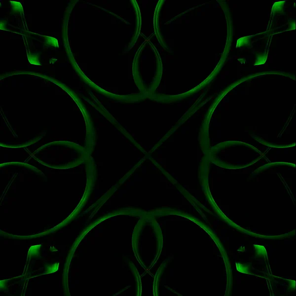 Vervagene geometrische lage sleutel patroon van groene neon gekleurde knoflook planten — Stockfoto