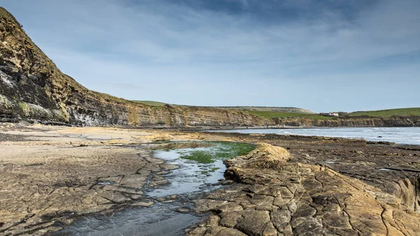 Teluk Kimmeridge Pantai Jurassic Dorset Inggris Situs Warisan Dunia Unesco — Stok Foto