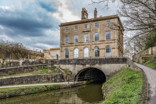 Kanału Kennet Avon Pobliżu Bath Wielka Brytania — Zdjęcie stockowe