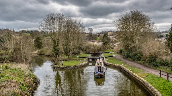 Kennet Avon Csatorna Közelében Bath Egyesült Királyság Jogdíjmentes Stock Fotók