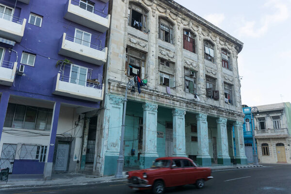La Havana, Cuba December 25, 2016 street view from La Havana Center, dairy cuban life, travel general imagery
