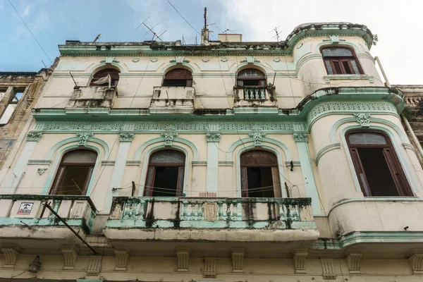 Antigua Fachada Del Edificio Habana Cuba — Foto de Stock