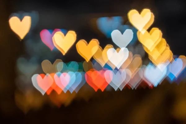 Nachthart bokeh achtergrond. Valentijnsdag achtergrond — Stockfoto