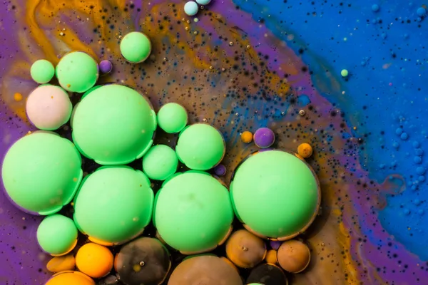 Macro universe, platnets and stars in it, multi-colored paints. — Stock Photo, Image